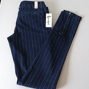 Soundgirl Skinny Stripe Jeans zip ankle, Size 1